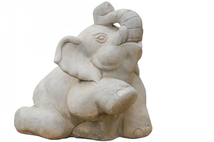 elephant stone isolate on white background