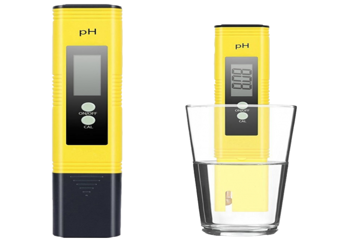 yellow color ph meter price isolated on white background