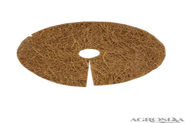 round coir mulching mat isolated on white background
