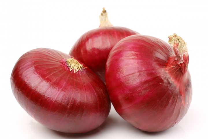 red onion and isolated on white background