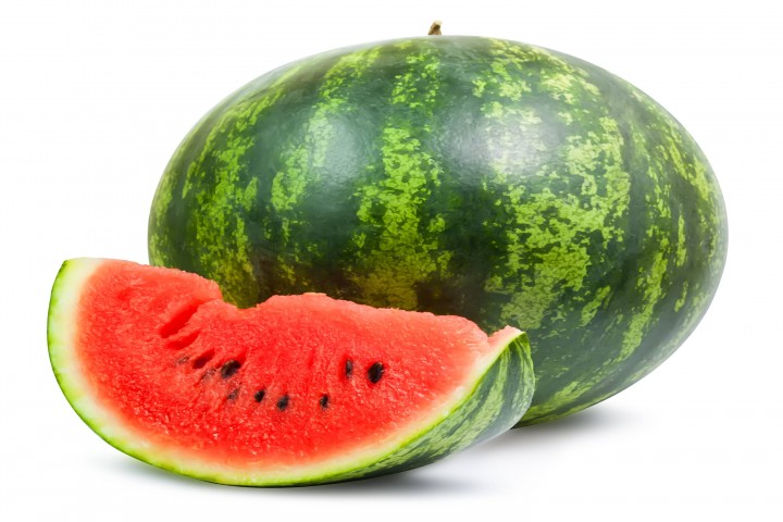 fresh watermelon fruits on white background