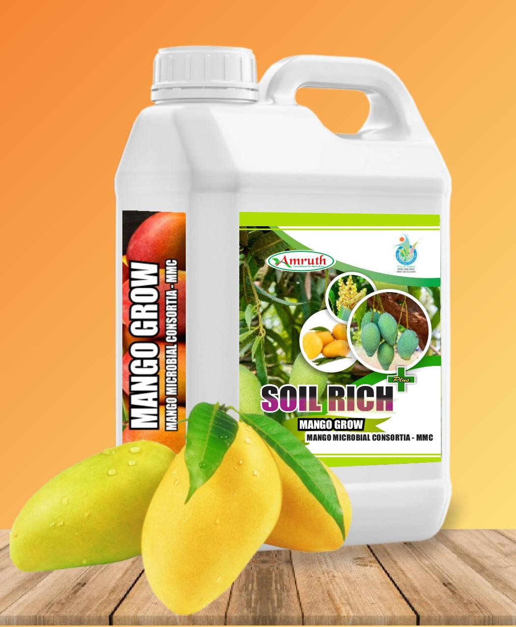 amruth mango grow | mango microbial consortia mmc | azospirillium sp, bacillus sp and frateuria sp npk liquid bio fertilizer - 5000ml