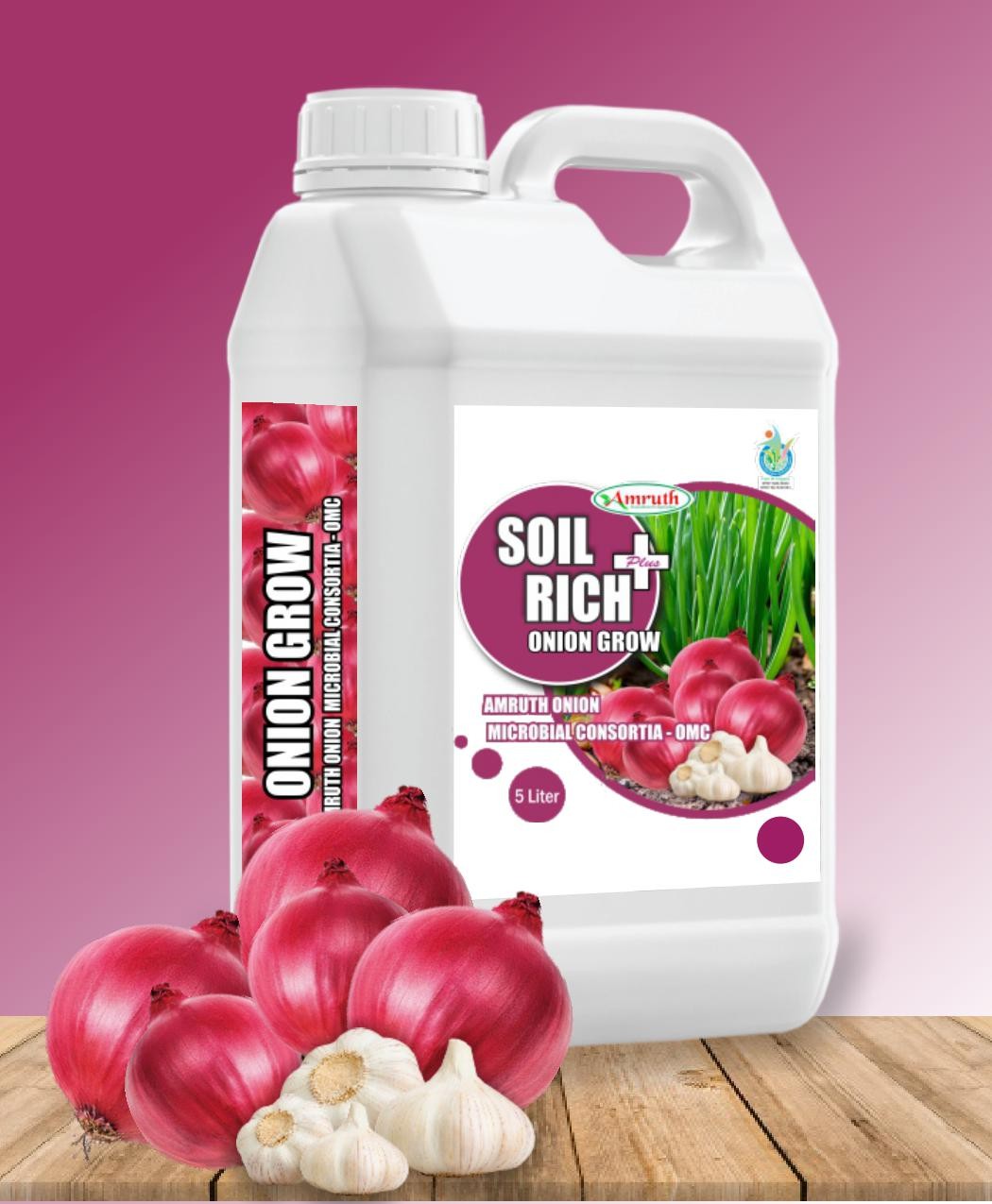 amruth onion grow | amruth onion microbial consortia omc | azospirillium sp, bacillus sp and frateuria sp npk liquid bio fertilizer - 5000ml