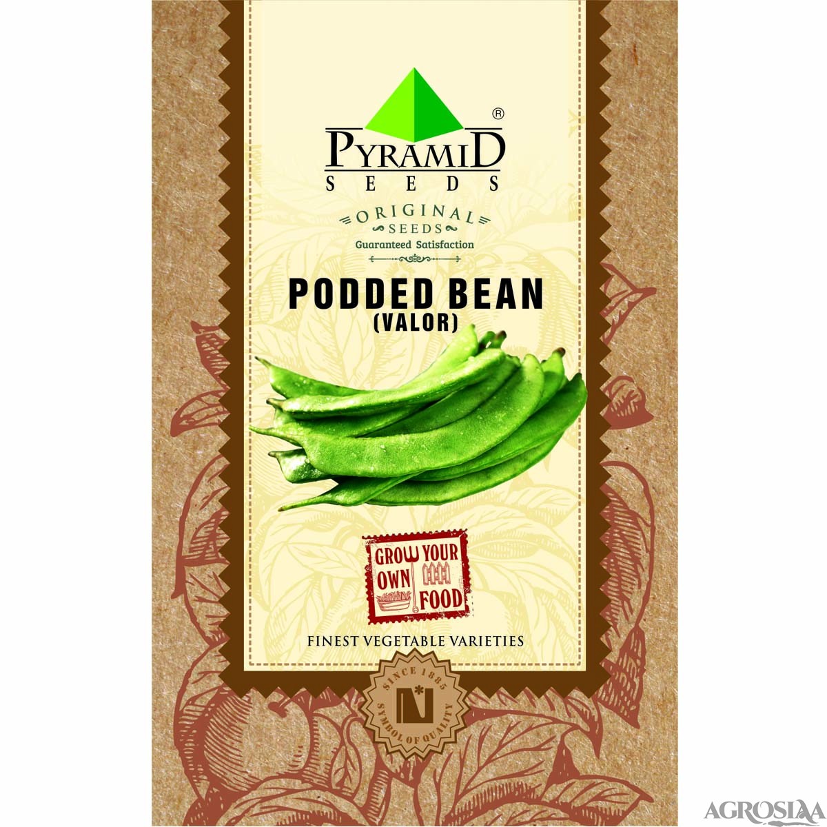 pyramid green podded beans (valor) seeds - 100 gm