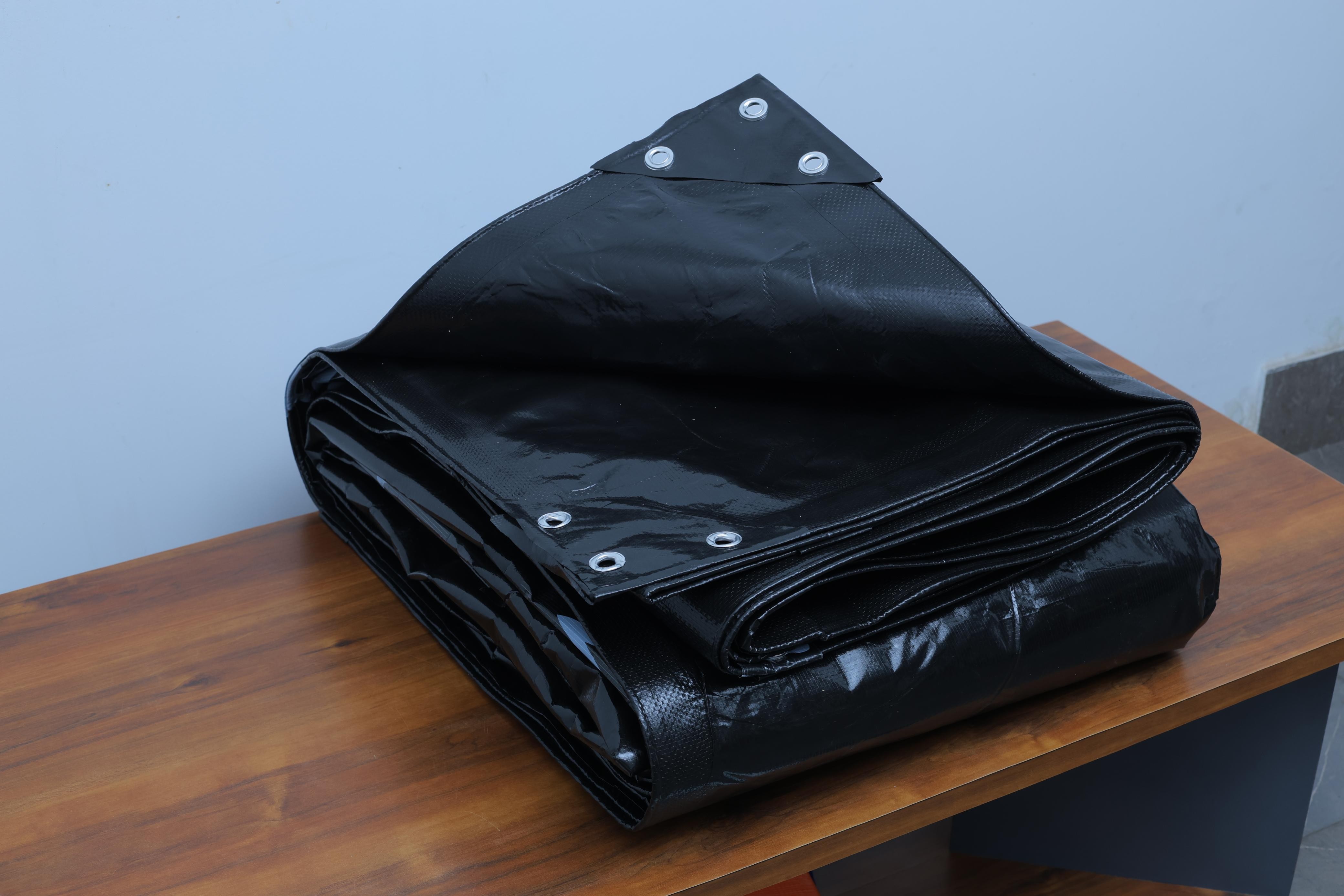 mahashakti bahubali black tarpaulin sheet - 250 gsm, 17 x 15 ft | heavy duty hdpe tadpatri | waterproof | tear resistant & uv treated