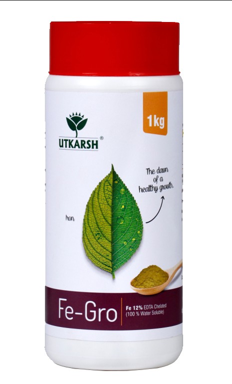 utkarsh fe-gro iron (fe)-12% edta chelated micronutrient fertilizers - 1 kg