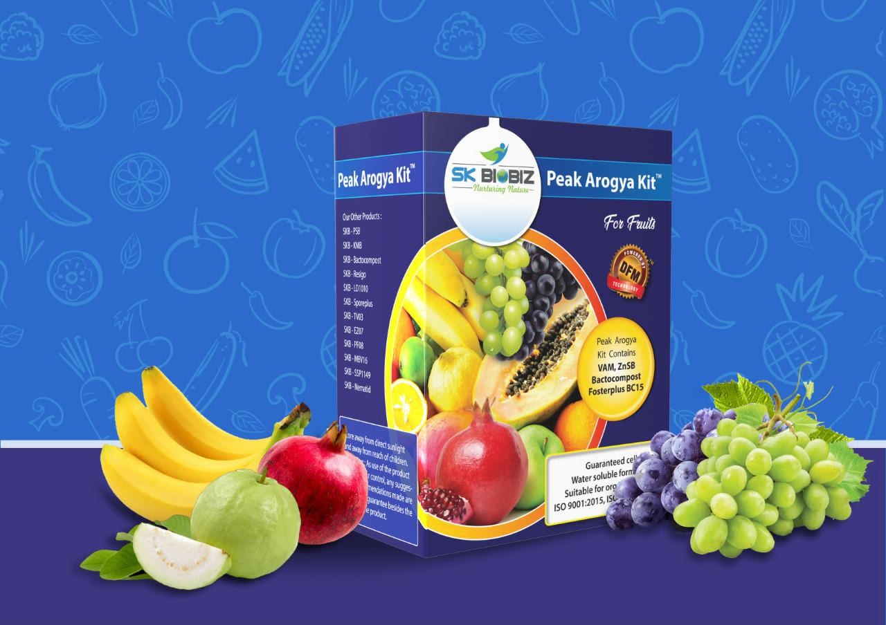 skb - peak arogya kit | fruits - 400 gm | combi of npk bacteria, znsb, vam & bacto compost (pack of 5) PIK AROGYA KIT - FOR FRUIT