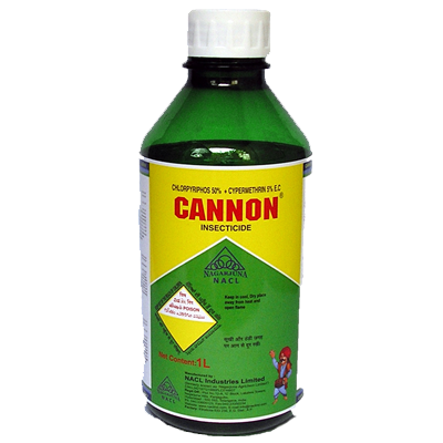 nagarjuna cannon insecticide - 100 ml | chlorpyriphos 50% + cypermethrin 5% ec