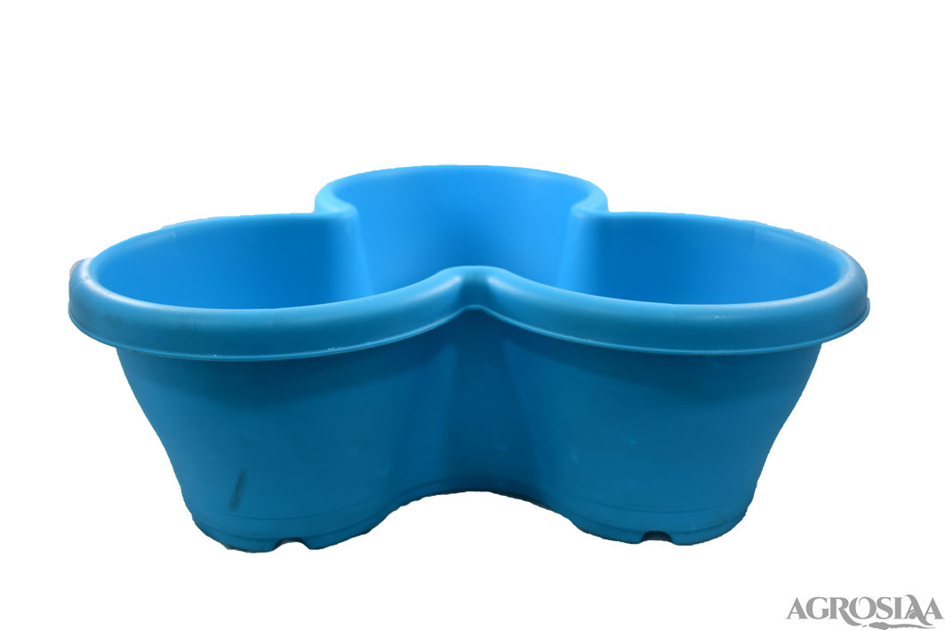 flower tower plastic pot blue