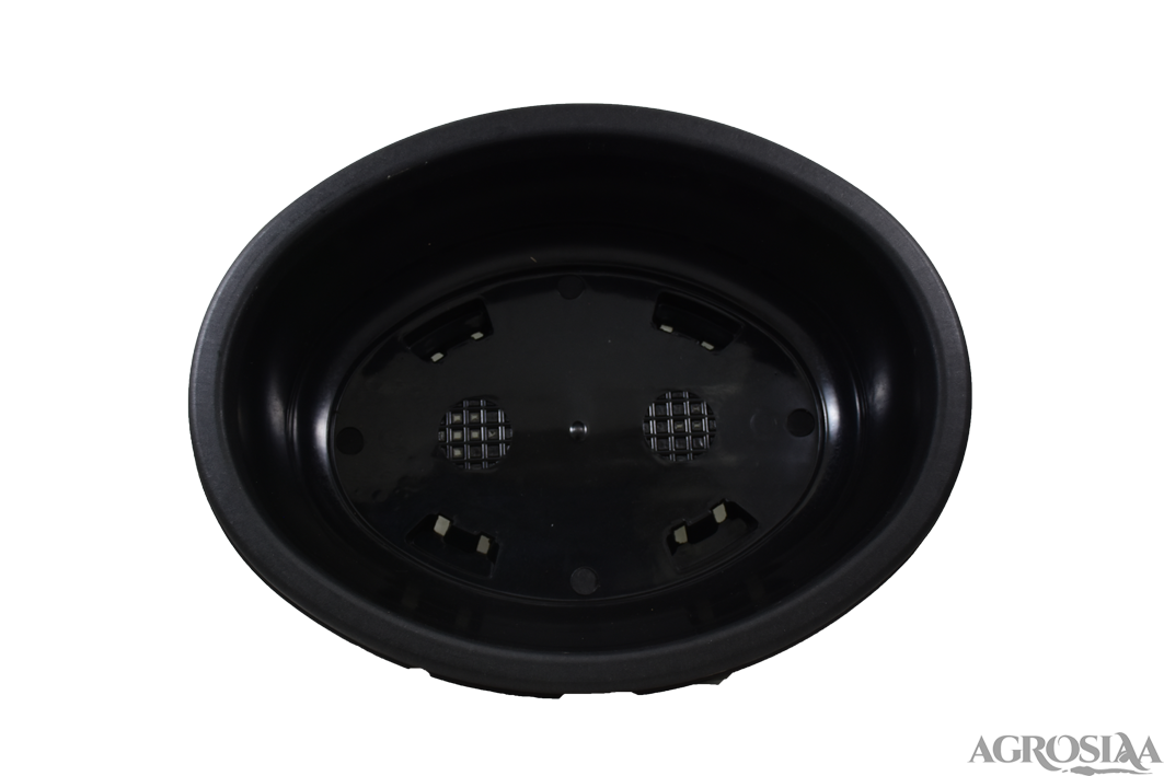 oval bonsai plastic pot - black