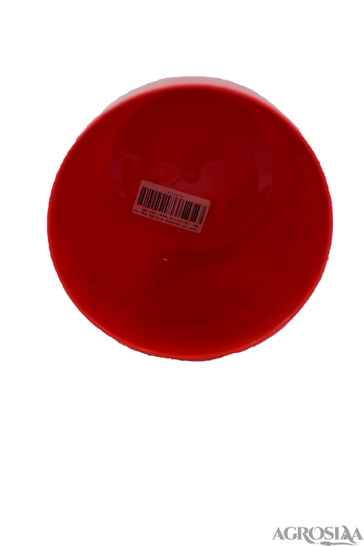 valencia plastic pot 16 x 15 cm red