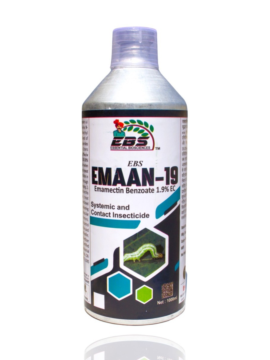 ebs emaan 19 liquid insecticide - 1 lit | emamectin benzoate 1.9% ec | used for the control of various insect pests in agricultural, horticultural, and forestry setting