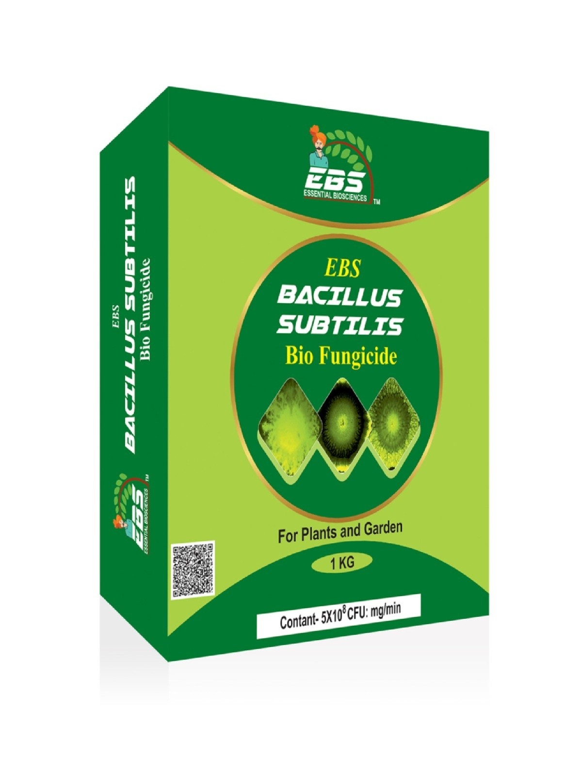 ebs bacillus subtilis bio fungicide powder - 1 kg | control downy mildew, powdery mildew and bacterial diseases for plants and home garden