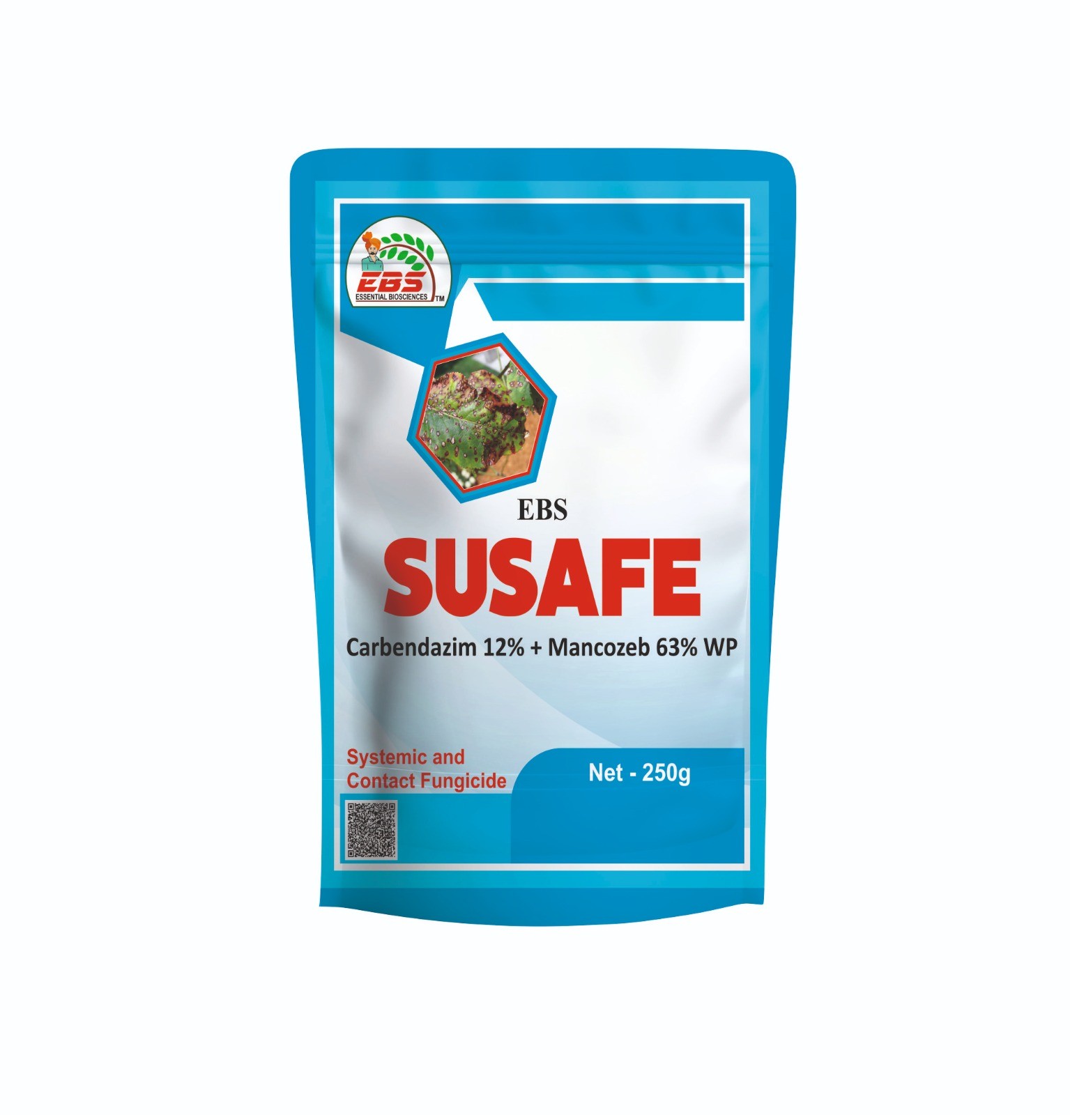 ebs susafe carbendazim 12% + mancozeb 63% wp broad spectrum systemic fungicide - 5 kg | effective against many fungal disease