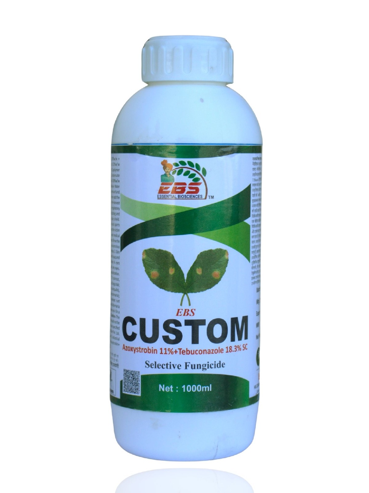 ebs custom - liquid fungicide - 2 lit | azoxystrobin 11% + tebuconazole 18.3% sc | control on multiple stages of fungal infection