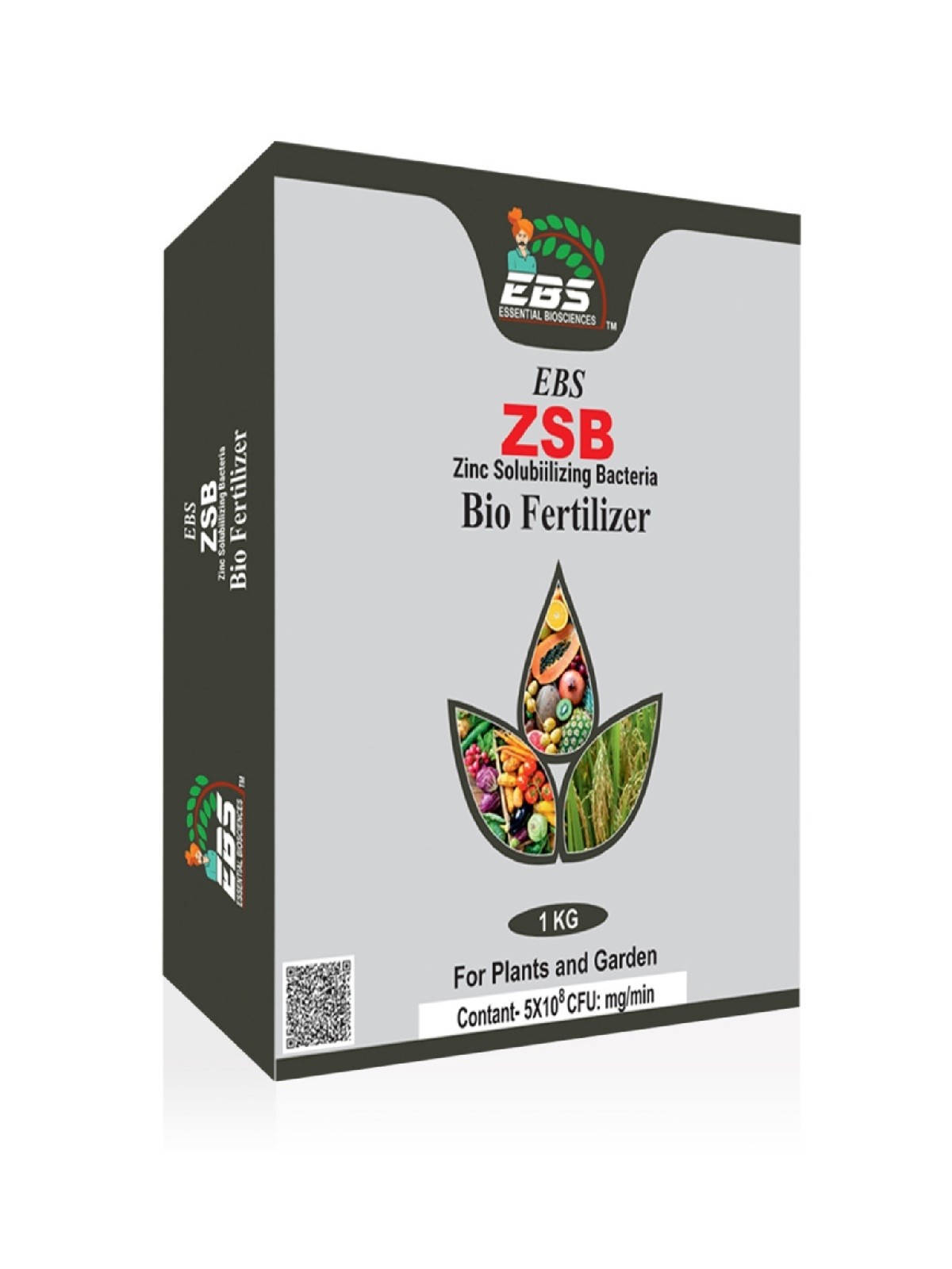 essential bioscience zinc solubilizing bacteria - powder biofertilizer - 1 kg | 5x10^8 (zsb) | for all plants and home garden, ecofriendly