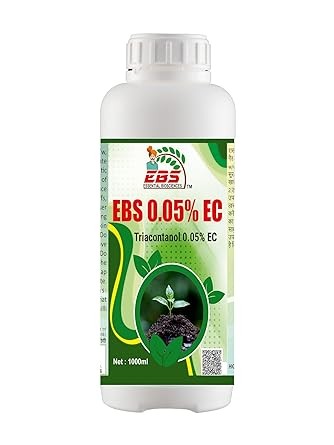 ebs 0.05 plant growth regulator - 500 ml | triacontanol 0.5% ec | for all plants and home garden improves quality with yield of fruits & vegetables non toxic