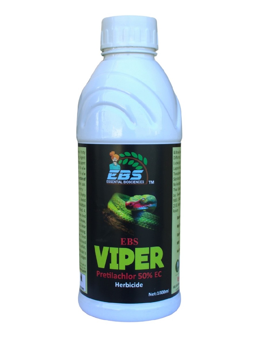 ebs viper liquid herbicide - 5 lit | pretilachlor 50% ec | control all type of weeds in rice